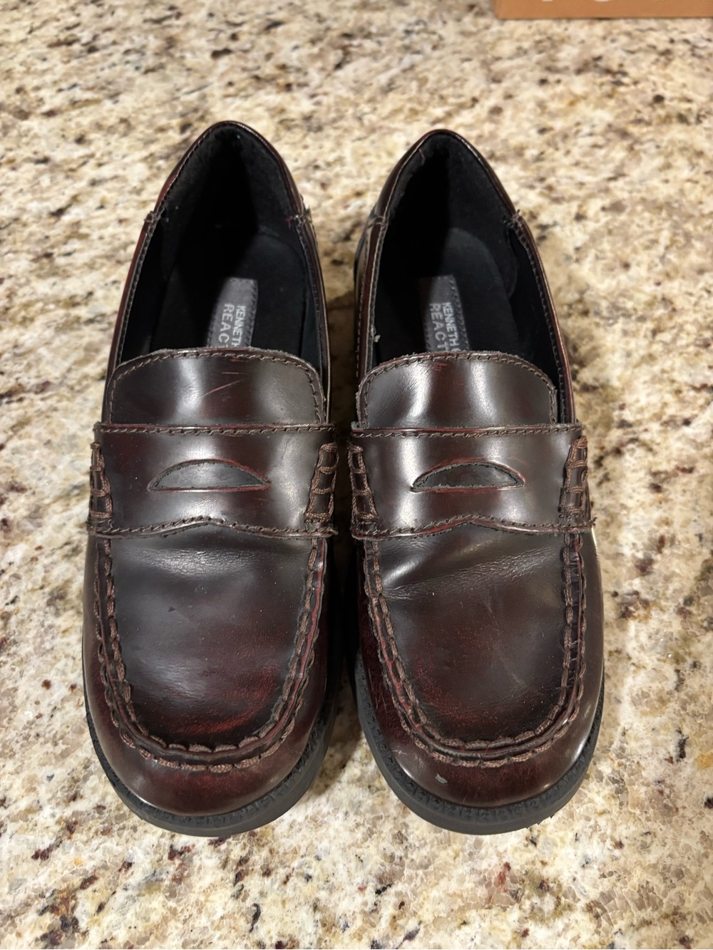 Kenneth Cole Reaction Boys Dark Brown Leather Penny Loafers